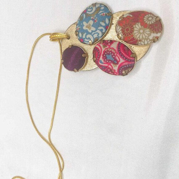 Upcycled Vintage Kenzo Pendant Necklace — Handmade Artistic Medallion - Picture 9 of 10